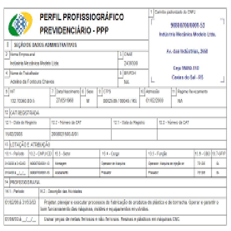 Ppp para aposentadoria em Aracaju Ppp para aposentadoria em Aracaju